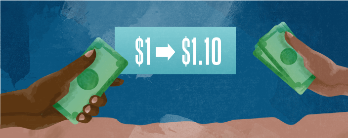 $1 to $1.10