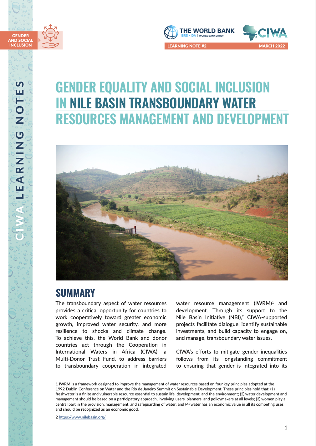 Gender Equality and Social Inclusion in Nile Basin Transboundary Water Resources Management and Development